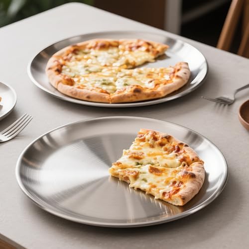 12 Inch Pizza Pan for Oven Set of 2, Non-Stick Stainless Steel Pizza