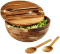 JOYMAY Salad Bowls Wood Salad Bowl Set with Lid 11.8 Inch Large Wooden