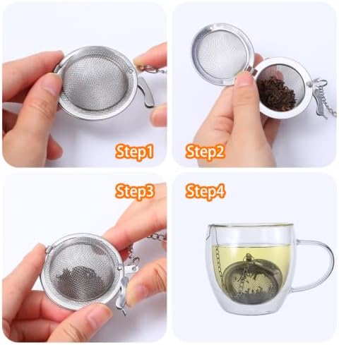 30Pcs Stainless Steel Mesh Tea Ball, 2 inches Tea Strainers, Loose