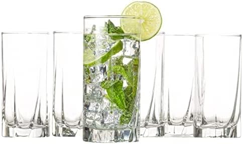 Vikko Drinking Glasses, 12 Oz Drinking Glasses Set of 6, Crystal Clear