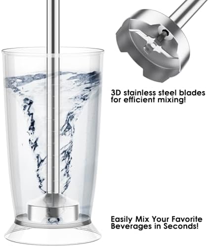 Blackcow Corded Immersion Blender Handheld for Kitchen,Stainless Steel