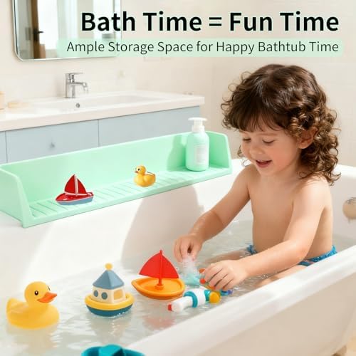 Bathtub Splash Guard for Tub Kids - Silicone Splash Guard with 11