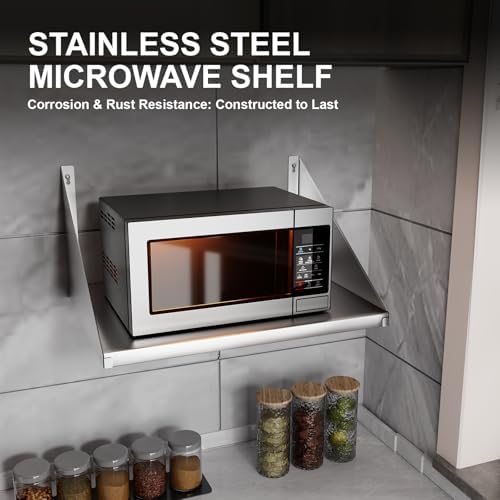 Stainless Steel Floating Microwave Shelf, 18"x24"