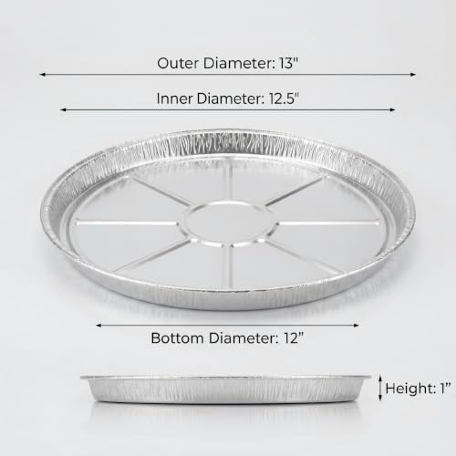 15-Pack 12-Inch Disposable Pizza Pans, Aluminum Baking Trays