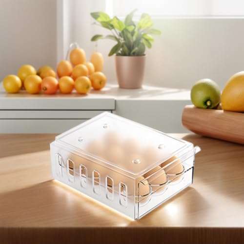 Refrigerator Egg Holder - Stackable 12/18 Egg Tray for Countertop