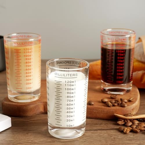 BCnmviku Measuring Cup Shot Glass 4 Ounce/120ML Liquid Heavy High
