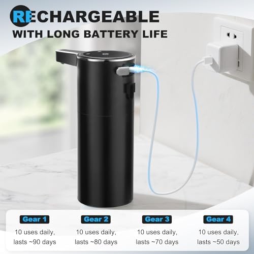Automatic Soap Dispenser Touchless, 13.5oz Rechargeable Foaming Pump
