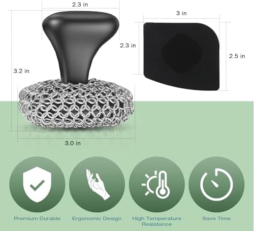 Cast Iron Scrubber Dish Scrub Brush for Cast Iron Pan Skillet