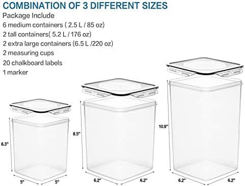 VERONES Large Tall Airtight Food Storage Containers, 10 Pack