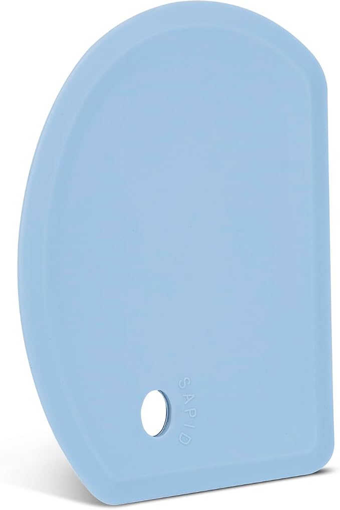 Silicone Dough Scraper with Stainless Steel Sheet, Curved Edge Flexible Bowl by SAPID