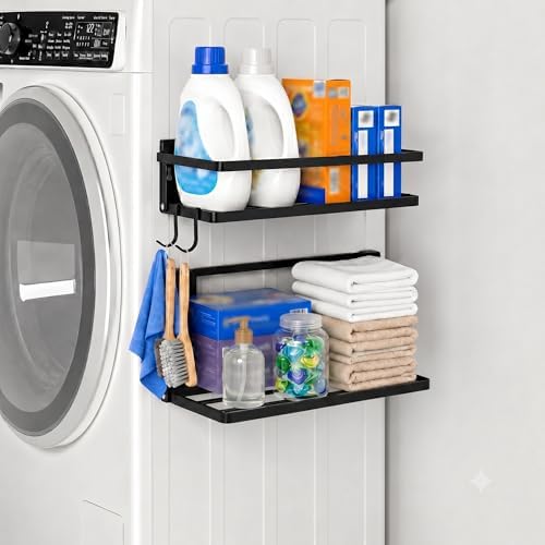 Magnetic Foldable 2-Tier Shelf for Washer and Dryer