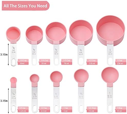 Measuring Cups and Spoons Set of Huygens Kitchen Gadgets 10 Pieces
