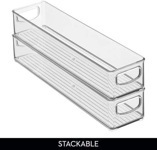 iDesign Slim Storage Bin Organizer, Extra Long Narrow
