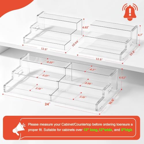 3-Tier Adjustable Acrylic Can Storage Holder, Expandable Soda