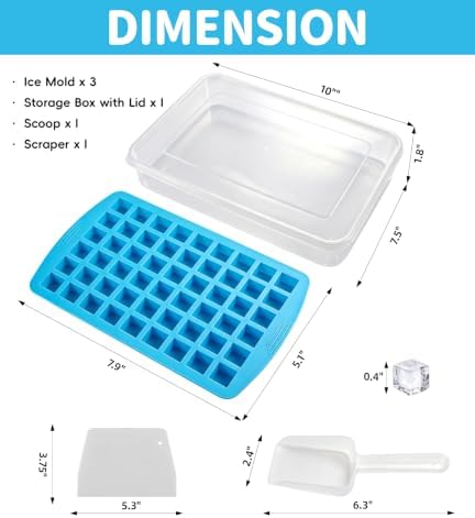 Silicone Mini Ice Molds for Freezer, Nugget Ice Cube Trays with Lid