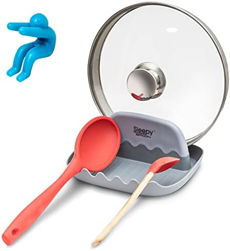Spoon Rest for Kitchen Counter – Pot Lid Holder and Spoon Holder