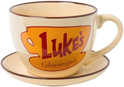 Silver Buffalo Gilmore Girls Logo, Oversized Teacup and Saucer, 22oz