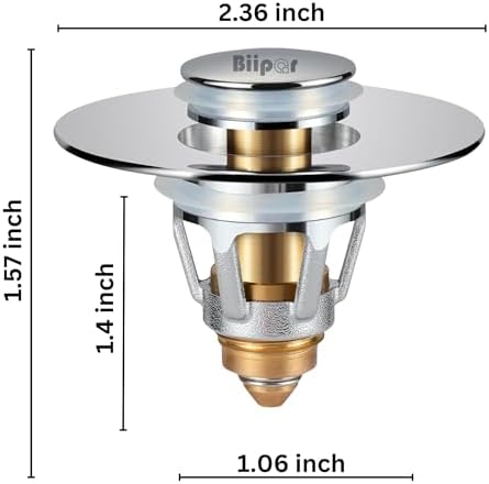 Universal Bathroom Sink Stopper, Sink Drain Strainer, Pop up Drain