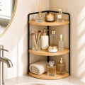 3-Tier Corner Bathroom Countertop Organizer, Solid Pine Wood