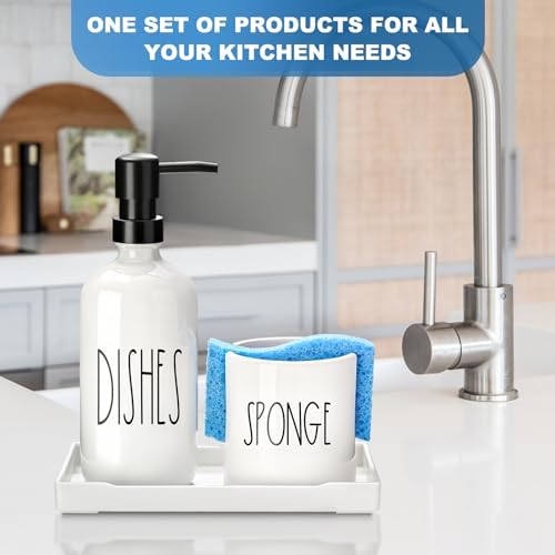 Dish Soap Dispenser for Kitchen, Ceramic Dish Soap Dispenser with