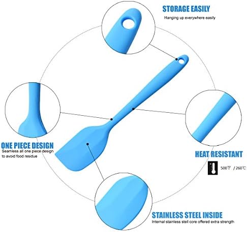 Silicone Spatulas, Small Rubber Spatula With Solid Stainless Steel