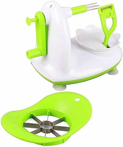 Peeler, Manual Fruit Peeler with Suction Base for Round Apples, 3 in 1