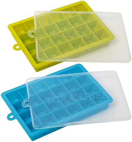 AYI&AYEE Silicone Ice Cube Trays with Lids, 2 Pack 24 Cavity Molds for