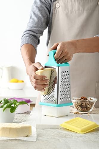 Marco Almond® KYA57B Box Grater,Stainless Steel Grater with 4