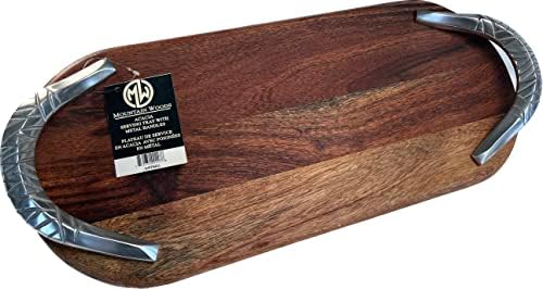 Serving Tray with Unique Metal Handles | Best Serving for Salads