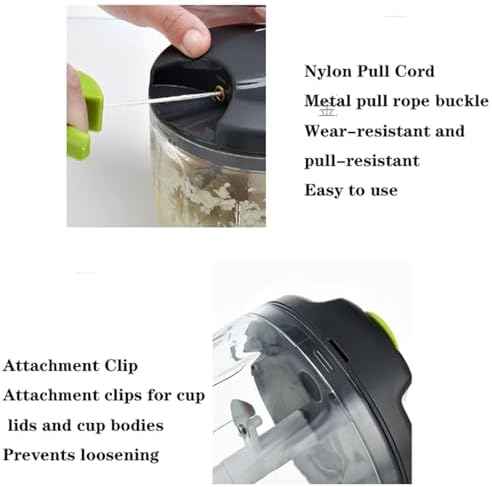 Manual Food Processor Vegetable Chopper, Hand Pull String Garlic