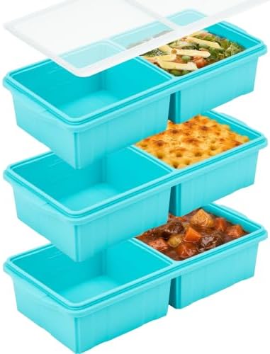 2 Cup Silicone Freezer Tray With Lid - Soup Freezer Container molds