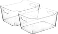 Clear Plastic Storage Bins for Kitchen Organization or Pantry