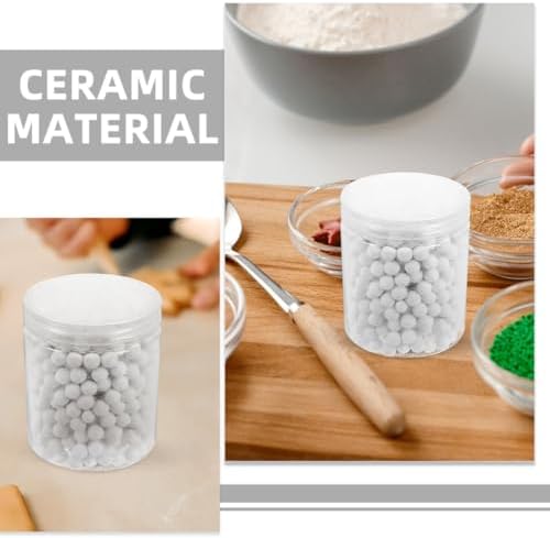 Ceramic Pie Weights with Jar 800g round Reusable Baking Beans