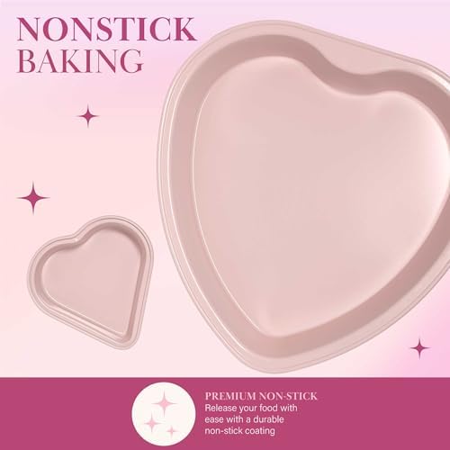 Paris Hilton Heart Shaped Nonstick Bakeware Set, Easy Release Carbon