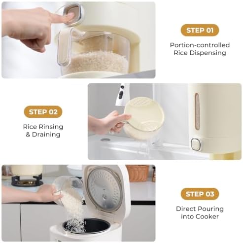 UFORU Rice Dispenser 23-25 LB,Airtight Rice Storage