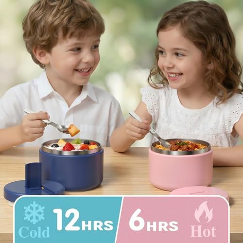 LOHASOK Kids Insulated Thermo for Hot Food Soup, 12oz,Blue