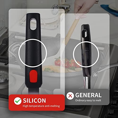 Silicone Spatula Turner Set, 3 Pack, Heat Resistant 600 °F