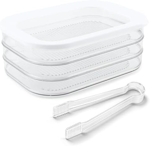 Deli Meat Container for Fridge, 3 Tier Stackable Clear Deli Meats