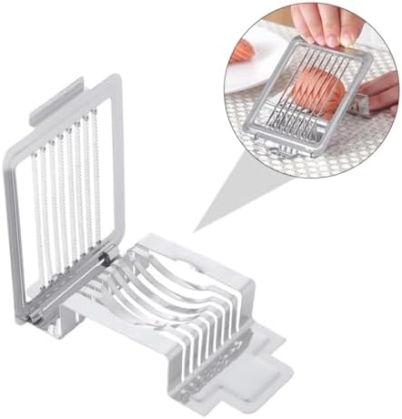 Stainless Steel Egg Slicer with 8 Cutting Wires, One-press Even Slices