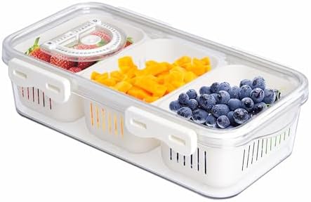 MANO Divided Snackle Box Charcuterie Container with 3 Compartment