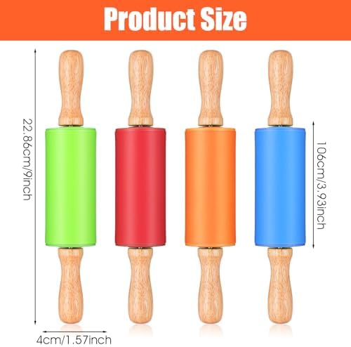 Mini Rolling Pin 12 Pcs 9 Inch Small Rolling Pins with Wooden Handle