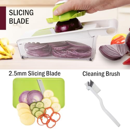 NACOLUS Cheese Grater with Container,5 In 1 Vegetable Slicer,Multi