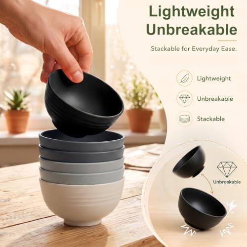 PYRMONT Wheat Straw Bowls 10 Oz Small Bowls for Kitchen
