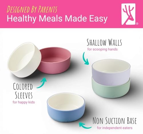 Elk and Friends Kids/Toddler Porcelain Bowls + Silicone Sleeves | 4pk