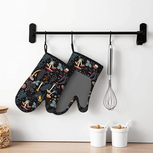 Mushroom Silicone Oven Mitt and Pot Holder Set, 4-Piece