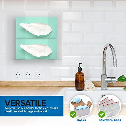 Stock Your Home Double Acrylic Gloves Dispenser, Tissue Box Shelf