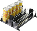 Adjustable Soda Can Organizer for Fridge, Black