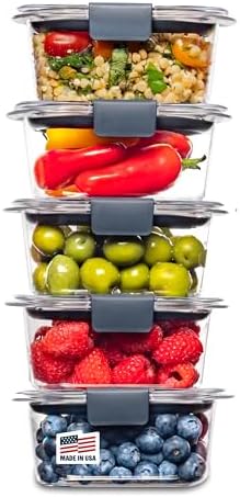 Rubbermaid Brilliance Food Storage Containers, 1.3 Cup, 5 Pack