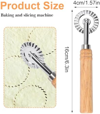 Pastry Wheel Cutter, Stainless Steel Ravioli Cutter, Fluted Pastry