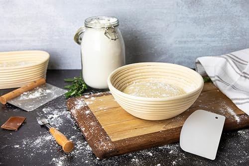 Kook Banneton Bread Proofing Set, Artisan Sourdough Bread Making Kit